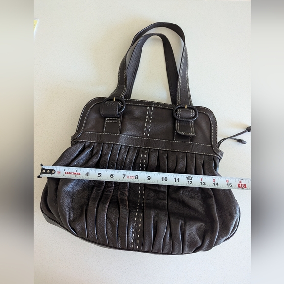 Cole Haan Dark Brown Leather Shoulder Bag - Picture 9 of 11